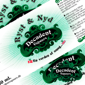 Labels til Ryst & Nyd 50 ml.